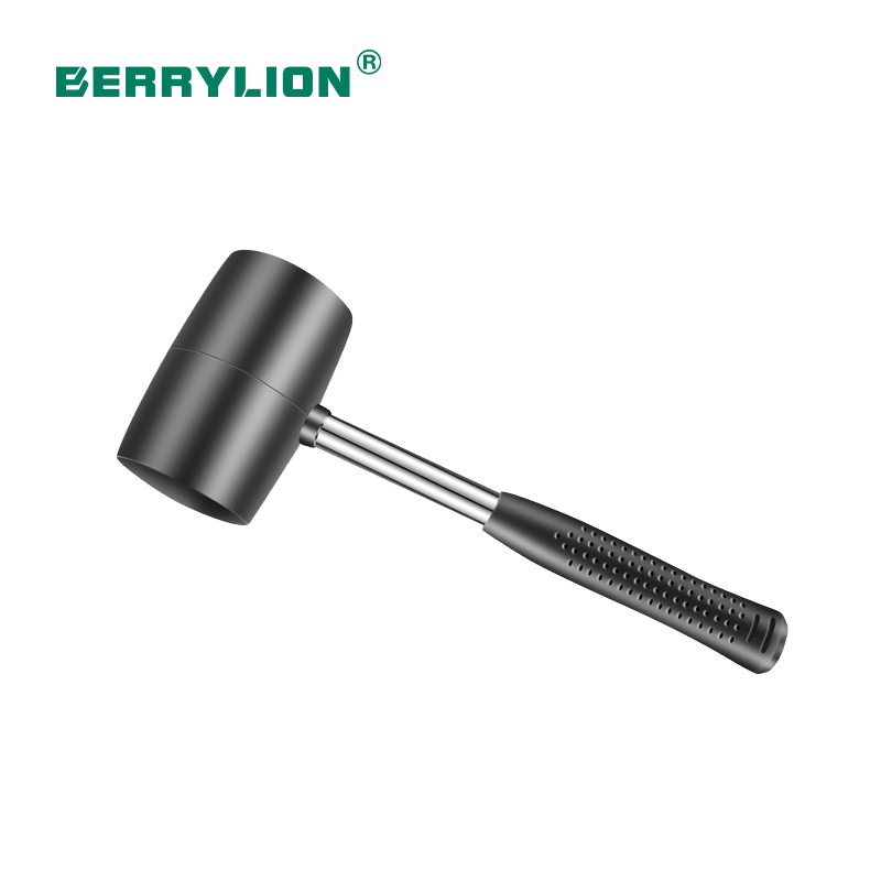 Wooden handle white rubber hammer