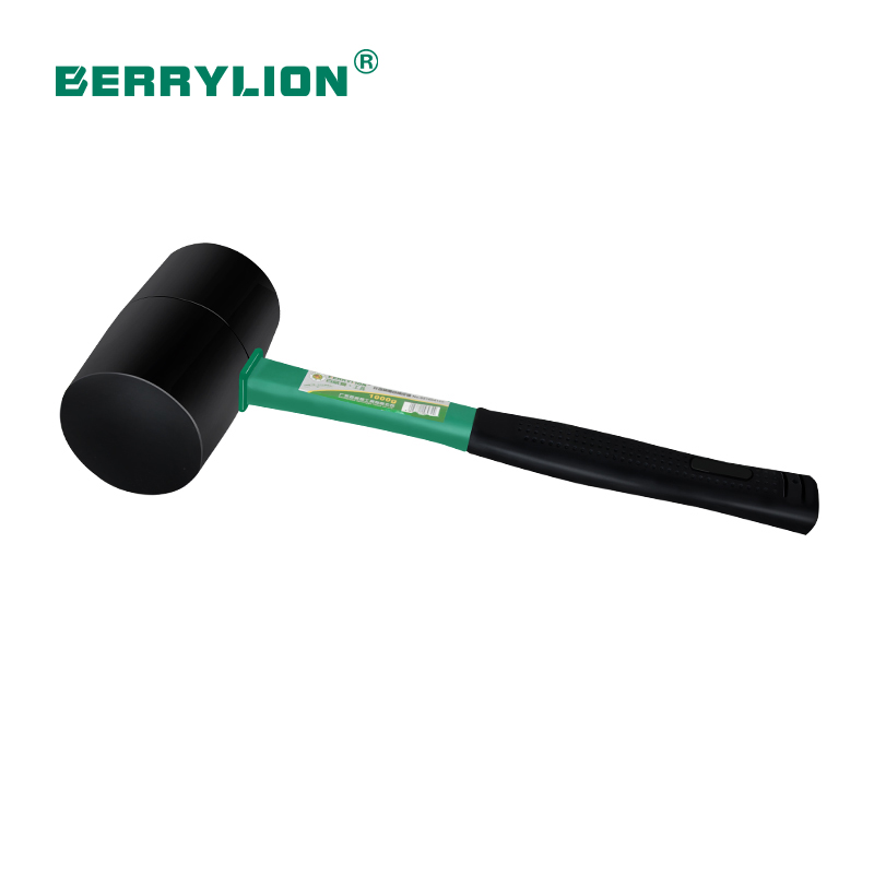 Fiber handle black rubber hammer