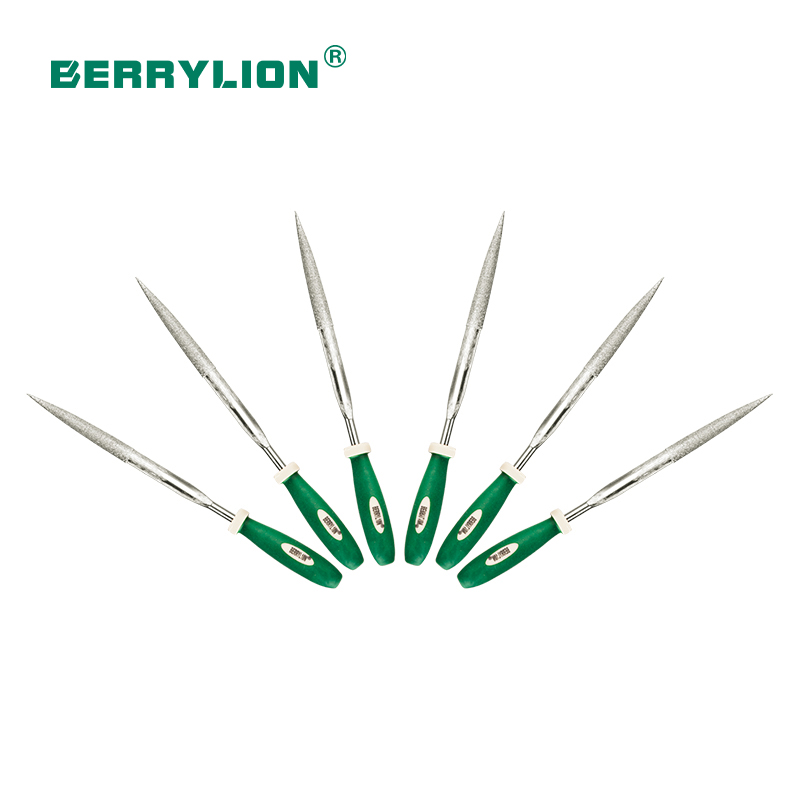 6pcs Dual colors plastic handle file set