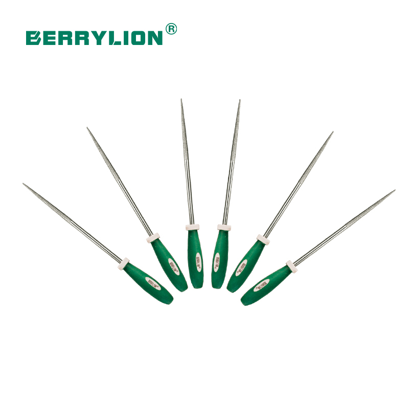 6pcs Dual colors plastic handle file set（Sharp-nosed round