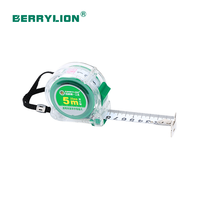 Transparent shell double-sides printed steelmeasuring tape