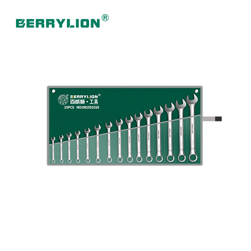 15pcs A type polished combination wrench set