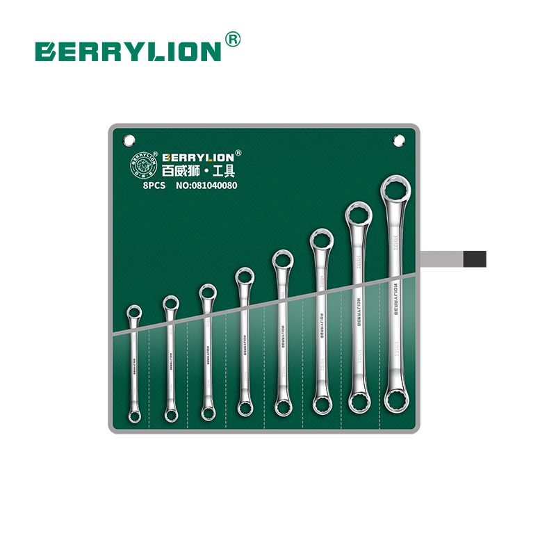 8pcs polished double rings wrench sets